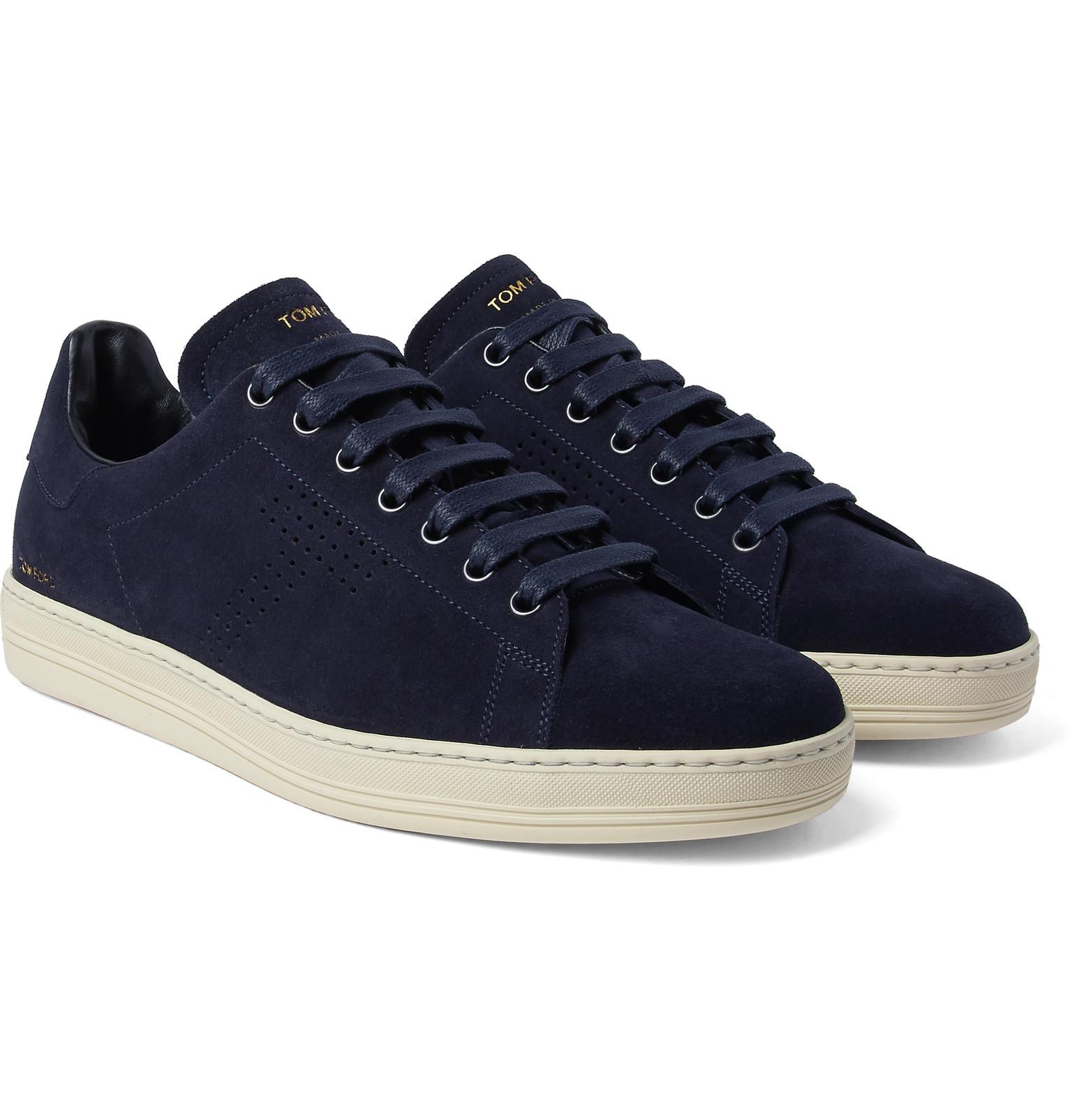 Tom Ford Warwick Suede Sneakers in Blue for Men | Lyst