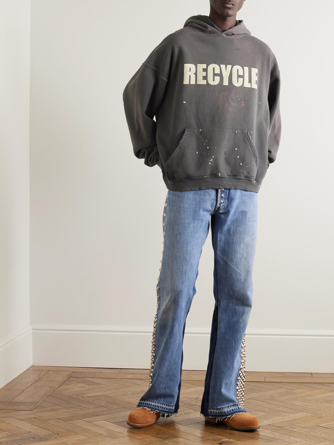 GALLERY DEPT. 90's Recycle Distressed Printed Cotton-jersey Hoodie