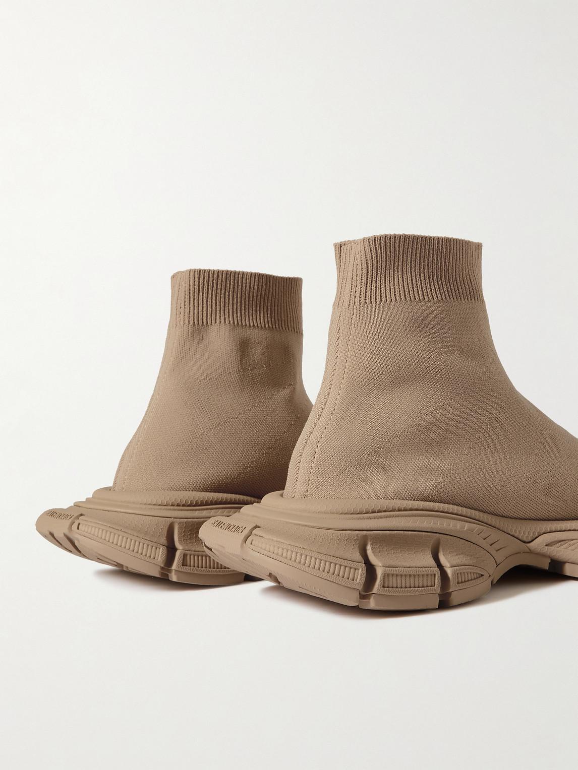 Balenciaga 3Xl Sock Logo Print Stretch Knit Slip On Sneakers in Natural for Men Lyst Canada