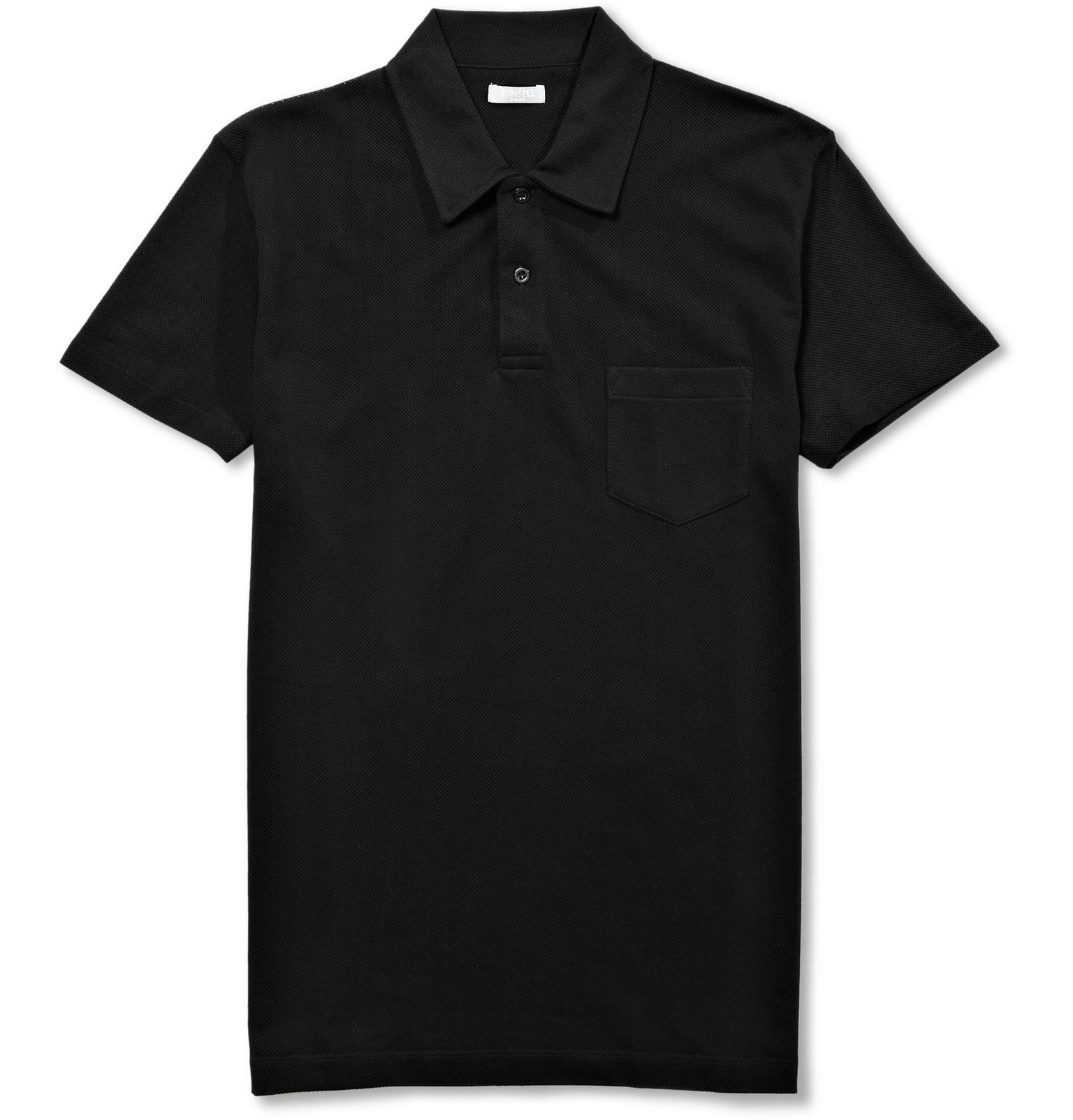 cotton mesh polo shirt