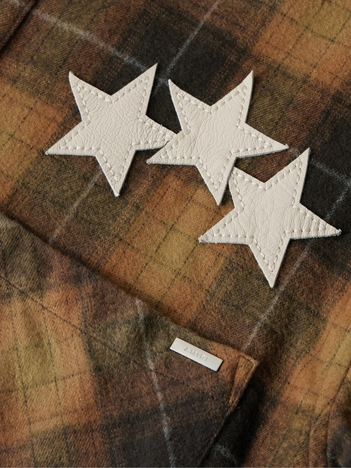 Amiri Star Leather Flannel Shirt for Men | Lyst UK