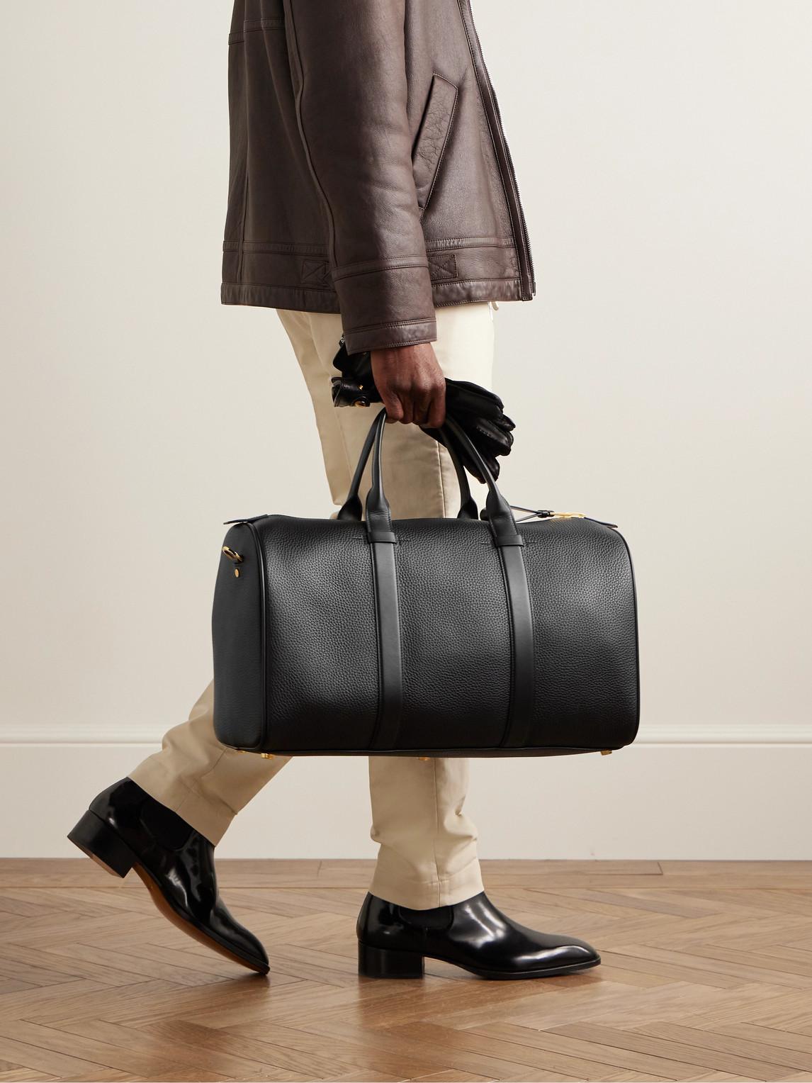 Tom Ford Black Leather Holdall Bag TOM FORD Buckley Full-Grain