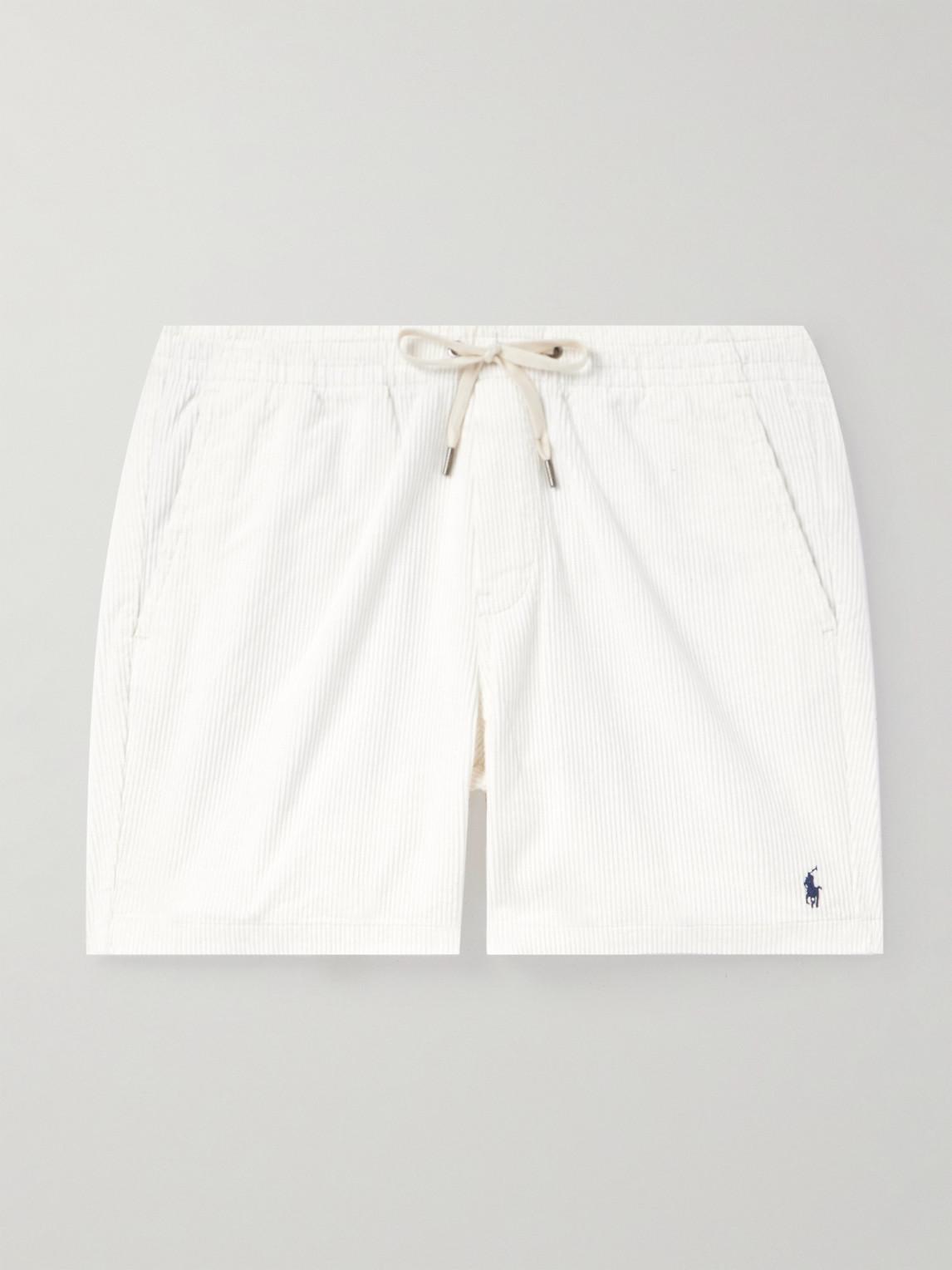 Polo Ralph Lauren Prepster Logo embroidered Linen Drawstring Shorts in White for Men Lyst UK
