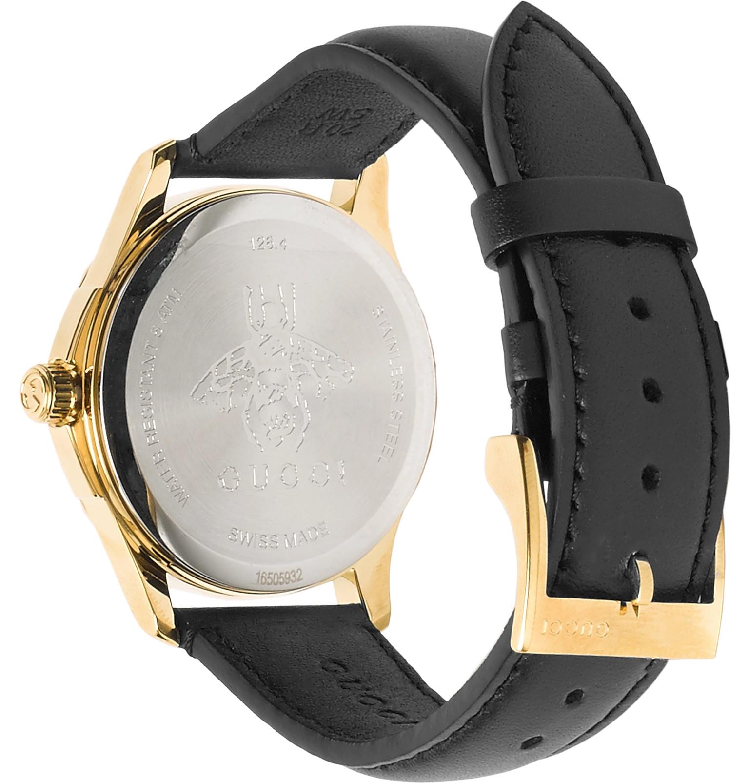 Gucci Gold Pvd-plated And Leather Watch 