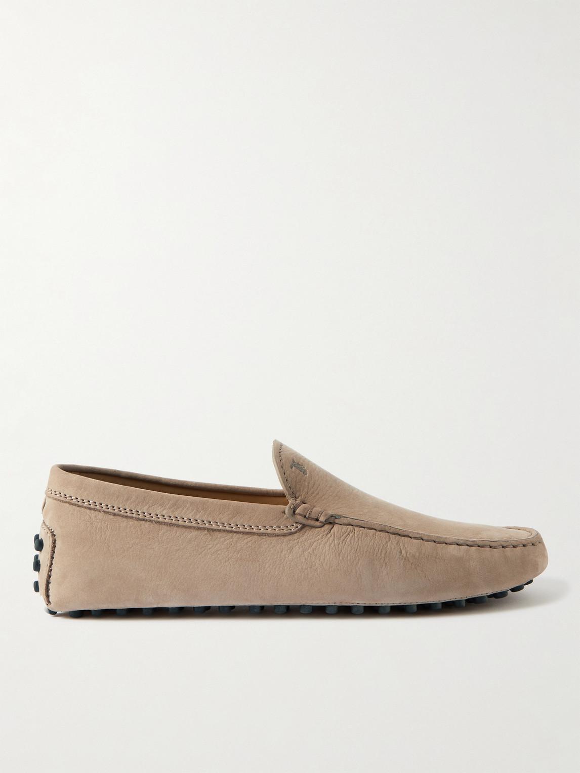 Tod's Pantofola Gommino Nubuck Driving Shoes in White for Men | Lyst  Australia