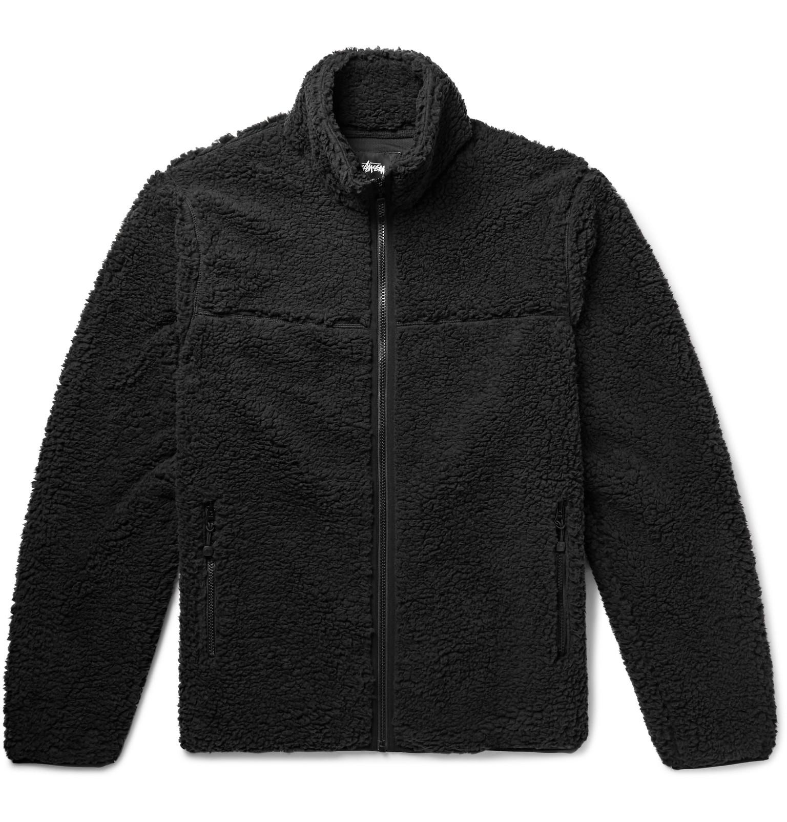 Stussy Sherpa Fleece Jacket in Black for Men | Lyst Australia