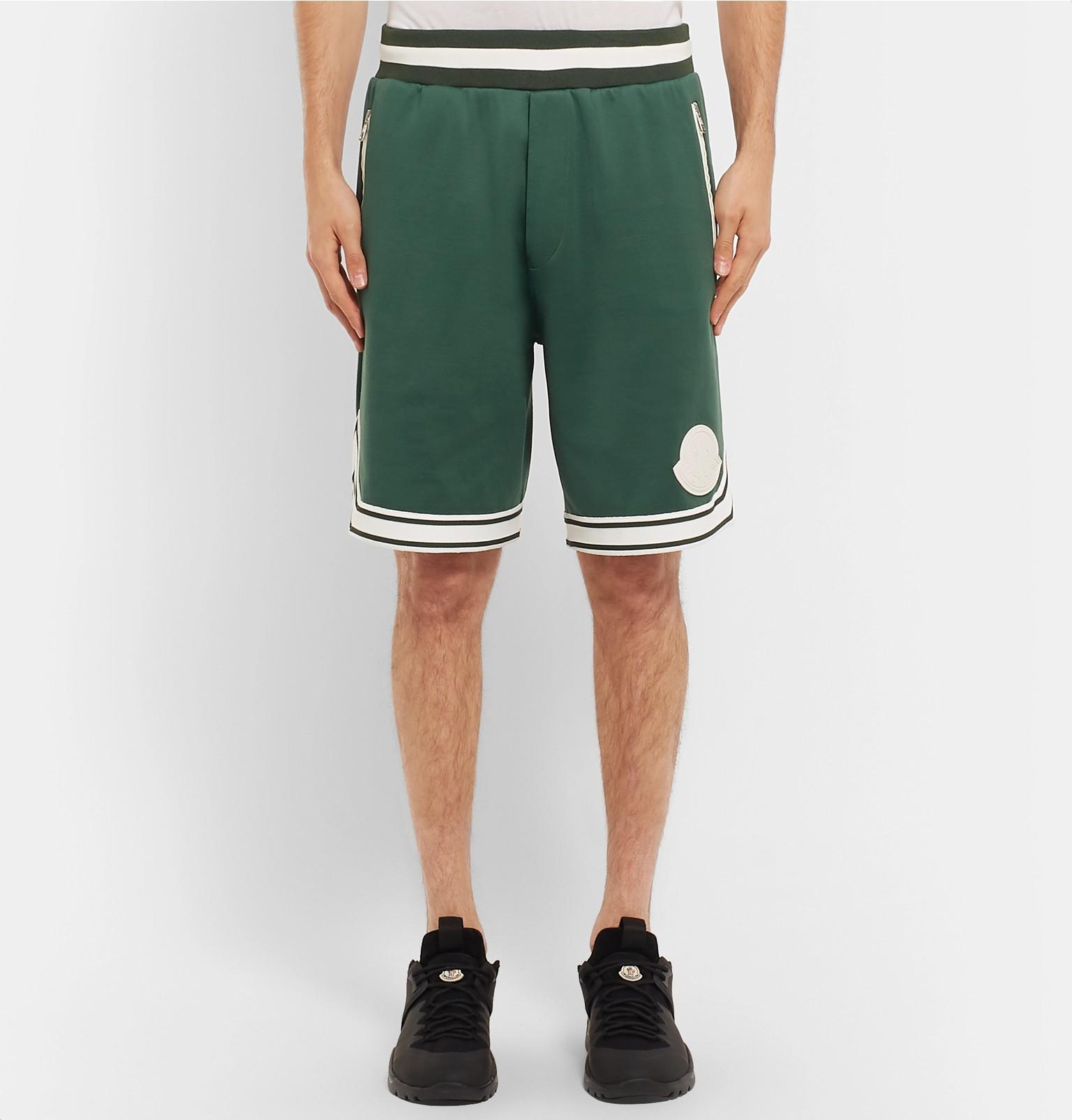 Striped Jersey Shorts in Green for Men 
