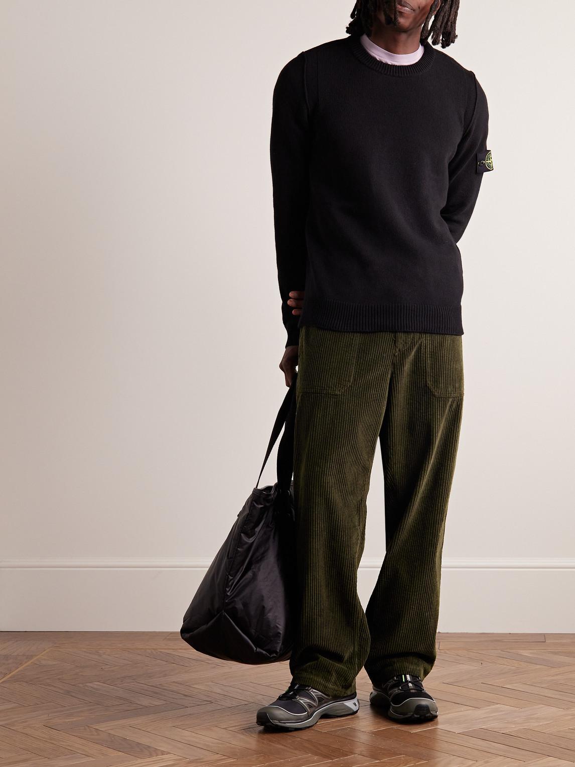 Stone Island Straight-leg Cotton-corduroy Trousers in Green for