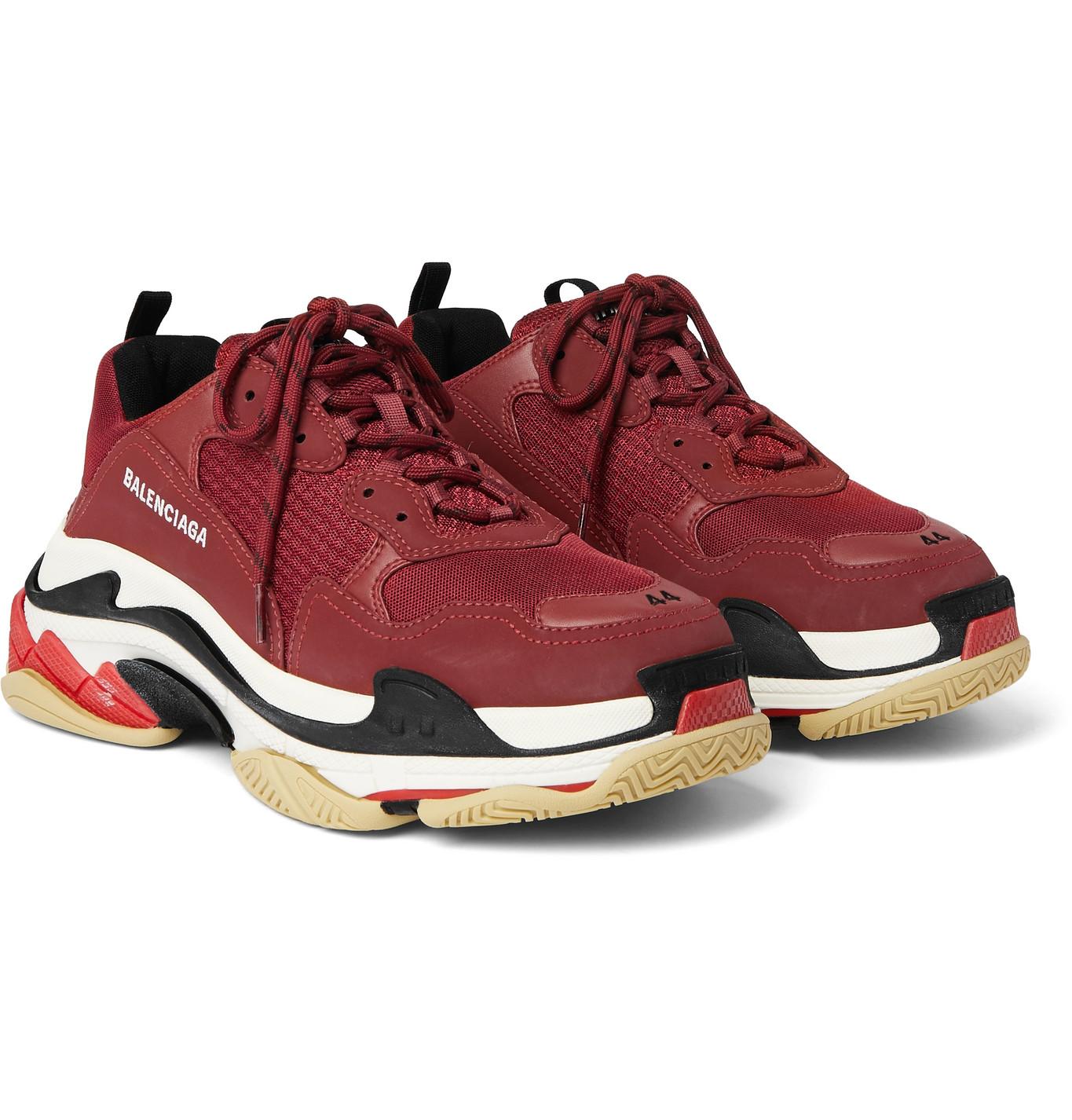 Balenciaga Triple S Mesh, Nubuck And Leather Sneakers for Men - Lyst