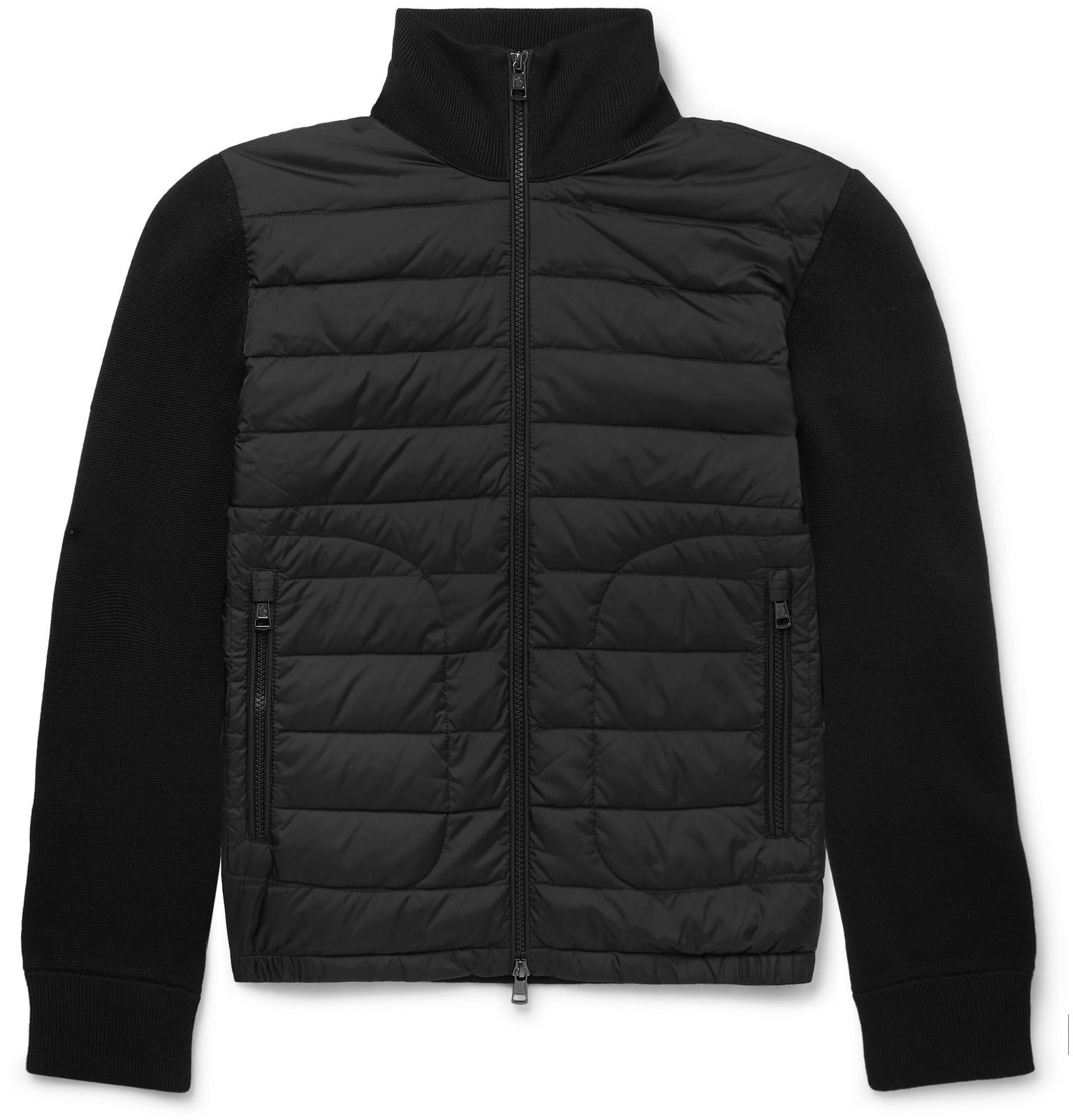 moncler wool and quilted shell down jacket
