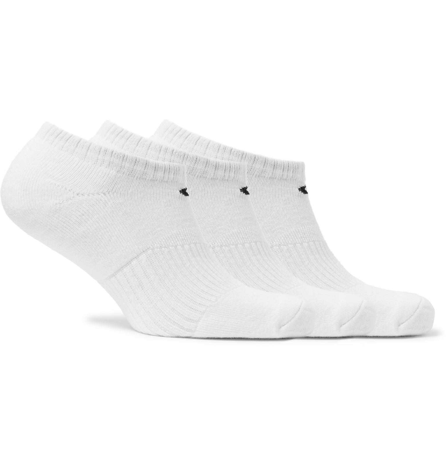 Nike Three-pack Cotton-blend No-show Socks in White for Men - Lyst