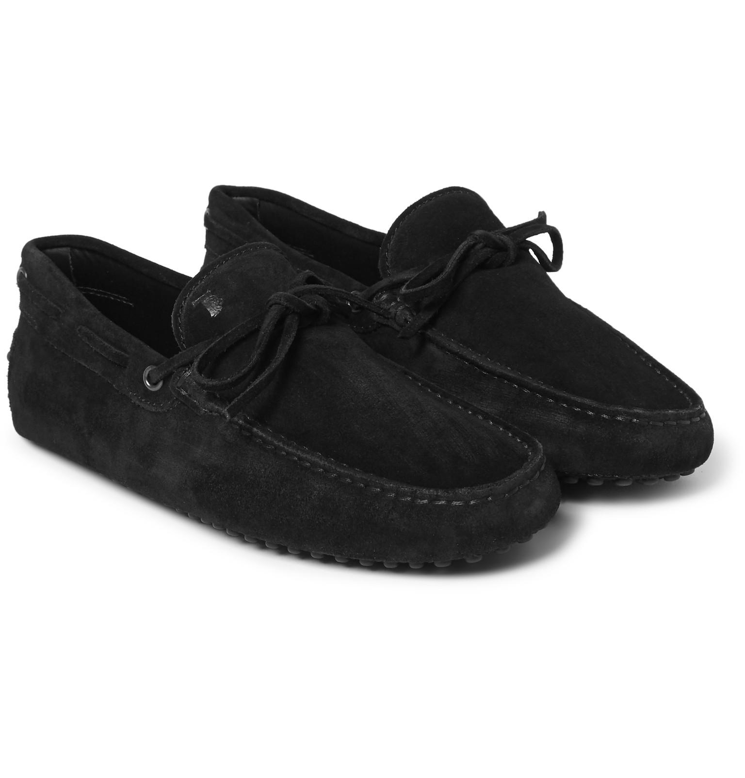 tod's black driving shoes