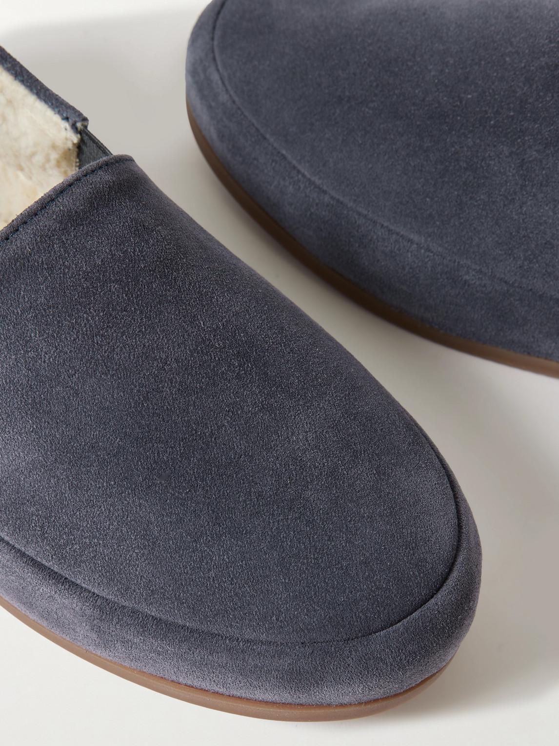 Mulo Fleece-Lined Suede Loafers in Blue for Men | Lyst UK display picture 1