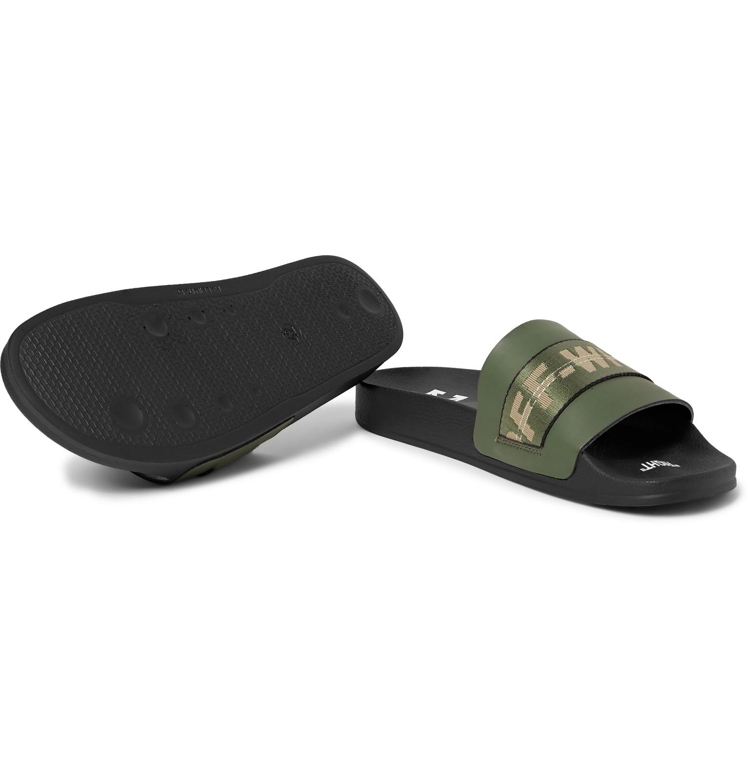 Hearty omvendt Postbud Off-White c/o Virgil Abloh Leather Industrial Slide in Army Green (Green)  for Men - Lyst