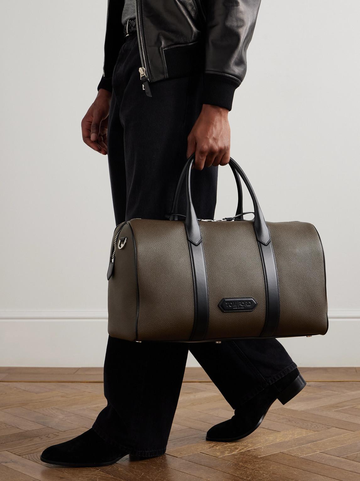 Leather Mr Porter Duffle Bag TOM FORD Pebble-Grain Leather Holdall