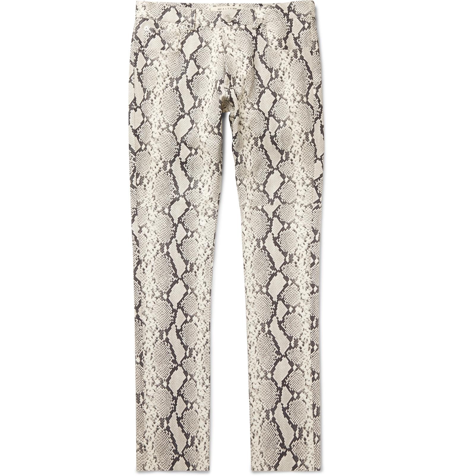 snakeskin leather trousers