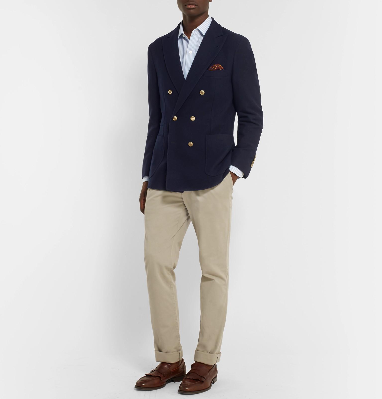 unstructured double breasted blazer