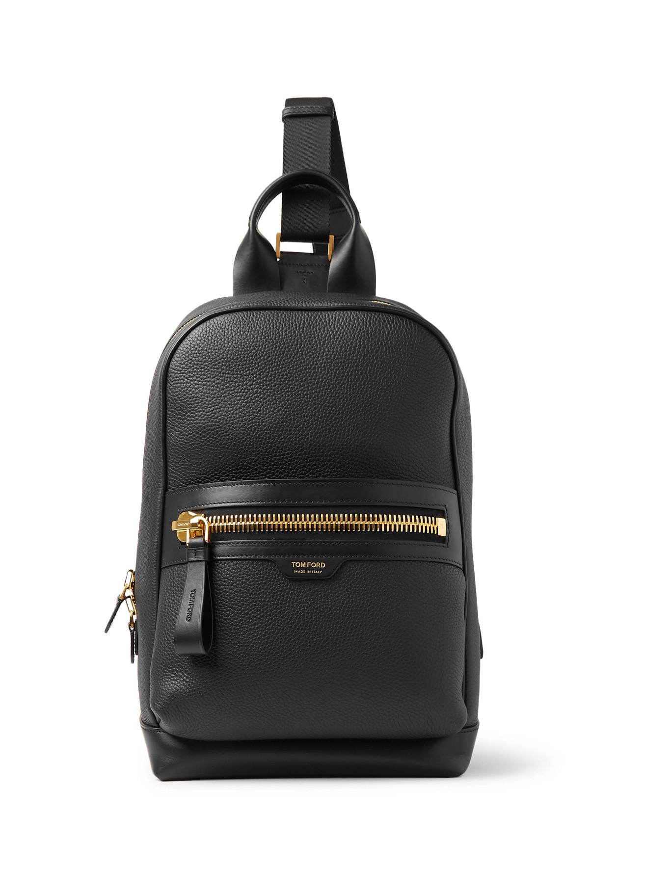 Tom Ford Full-grain Leather Sling Backpack in Black for Men | Lyst