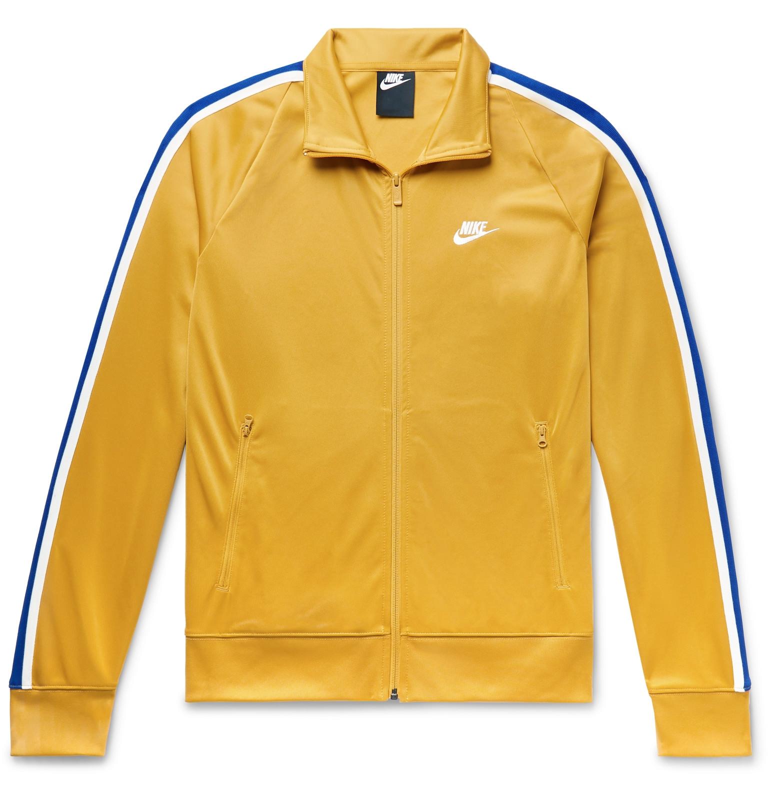 yellow nike track jacket