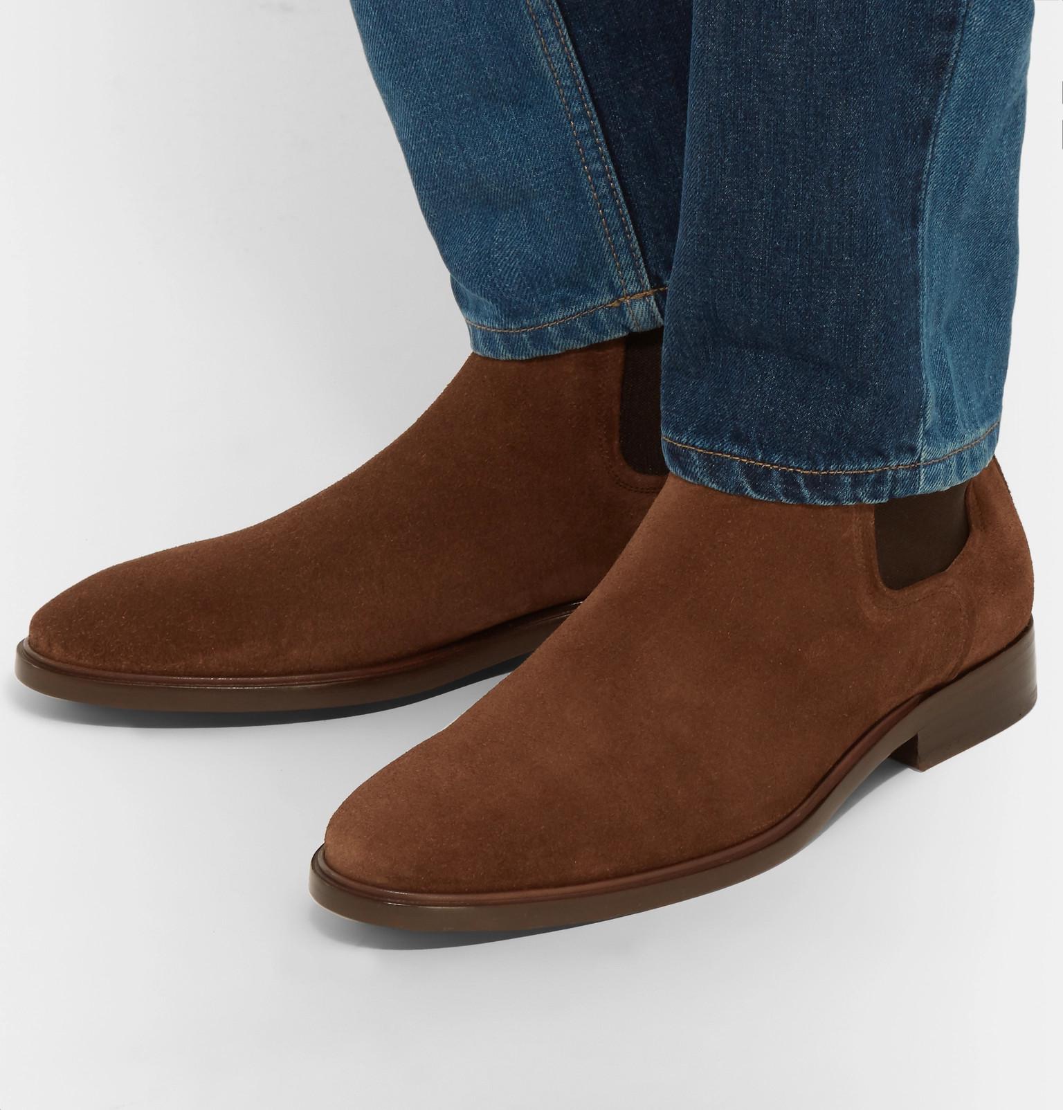 Lanvin Suede Chelsea Boots in Tan (Brown) for Men - Lyst