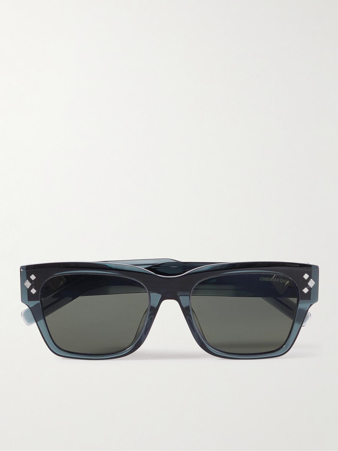 Dior Cd Diamond S21 D-frame Acetate And Silver-tone Sunglasses in Blue