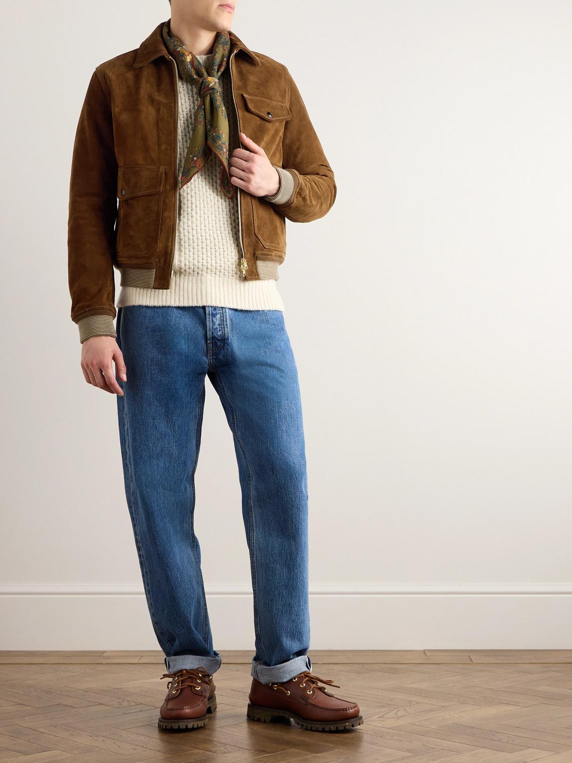 Drake's A2 Suede Bomber Jacket in Brown for Men Lyst UK