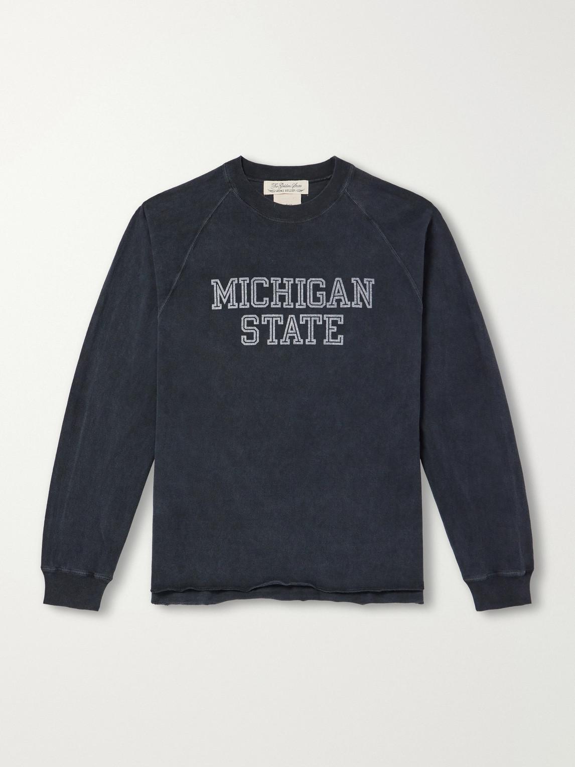Remi Relief Michigan State Printed Cotton-Jersey T-Shirt in Blue