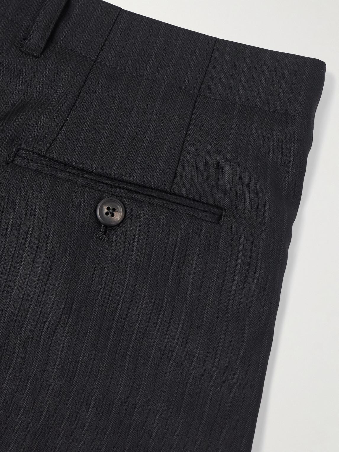 Our Legacy Emporio Armani Straight-Leg Striped Wool Trousers in