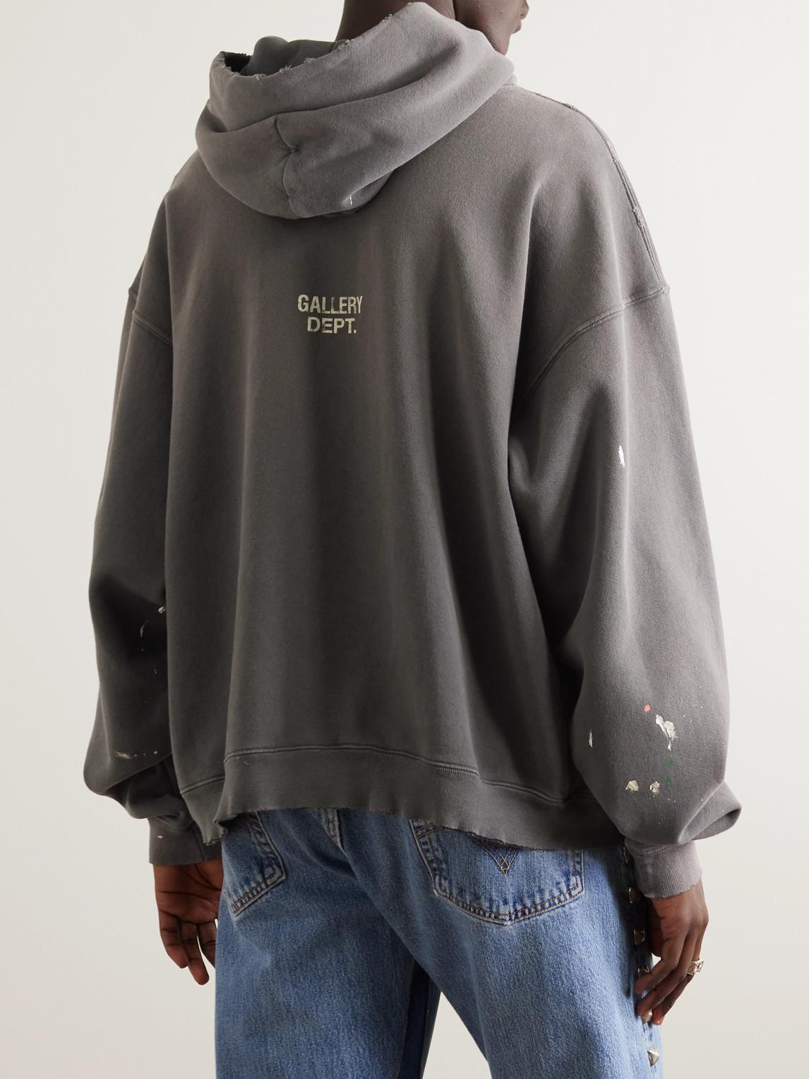 GALLERY DEPT. 90's Recycle Distressed Printed Cotton-jersey Hoodie