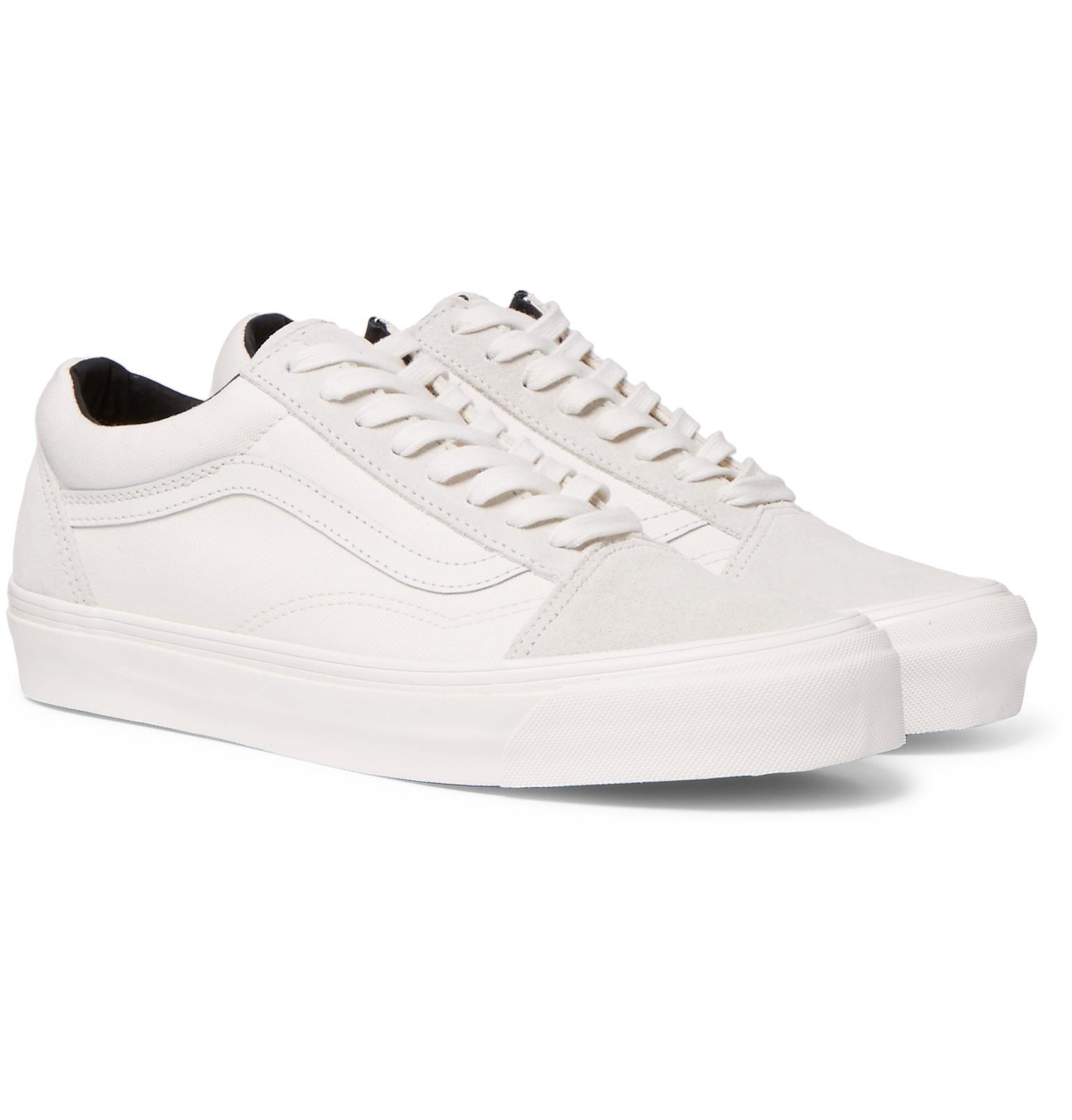 vans old skool all white leather