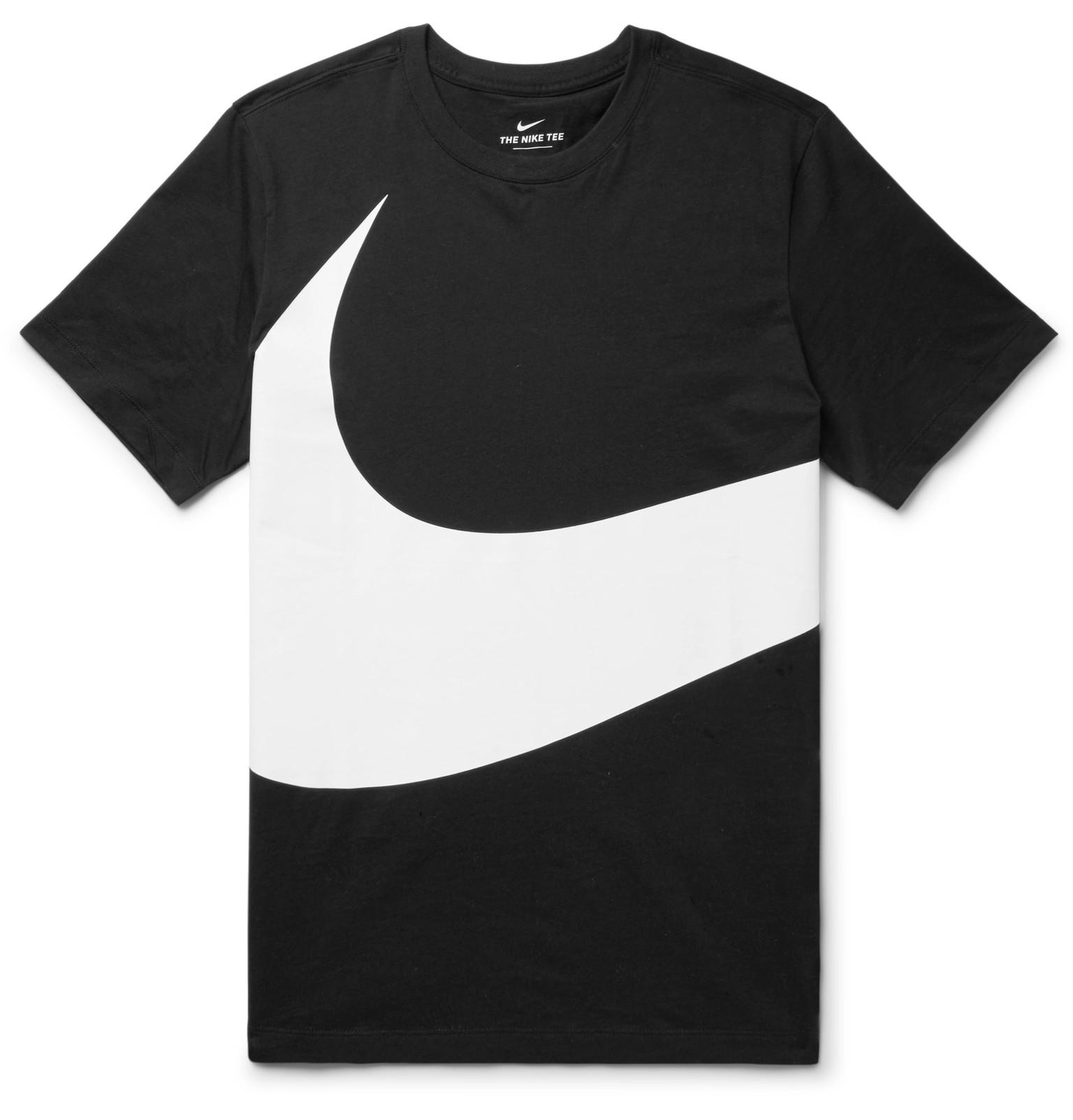 Nike Sportswear Logo-print Cotton-jersey T-shirt in Black for Men ...