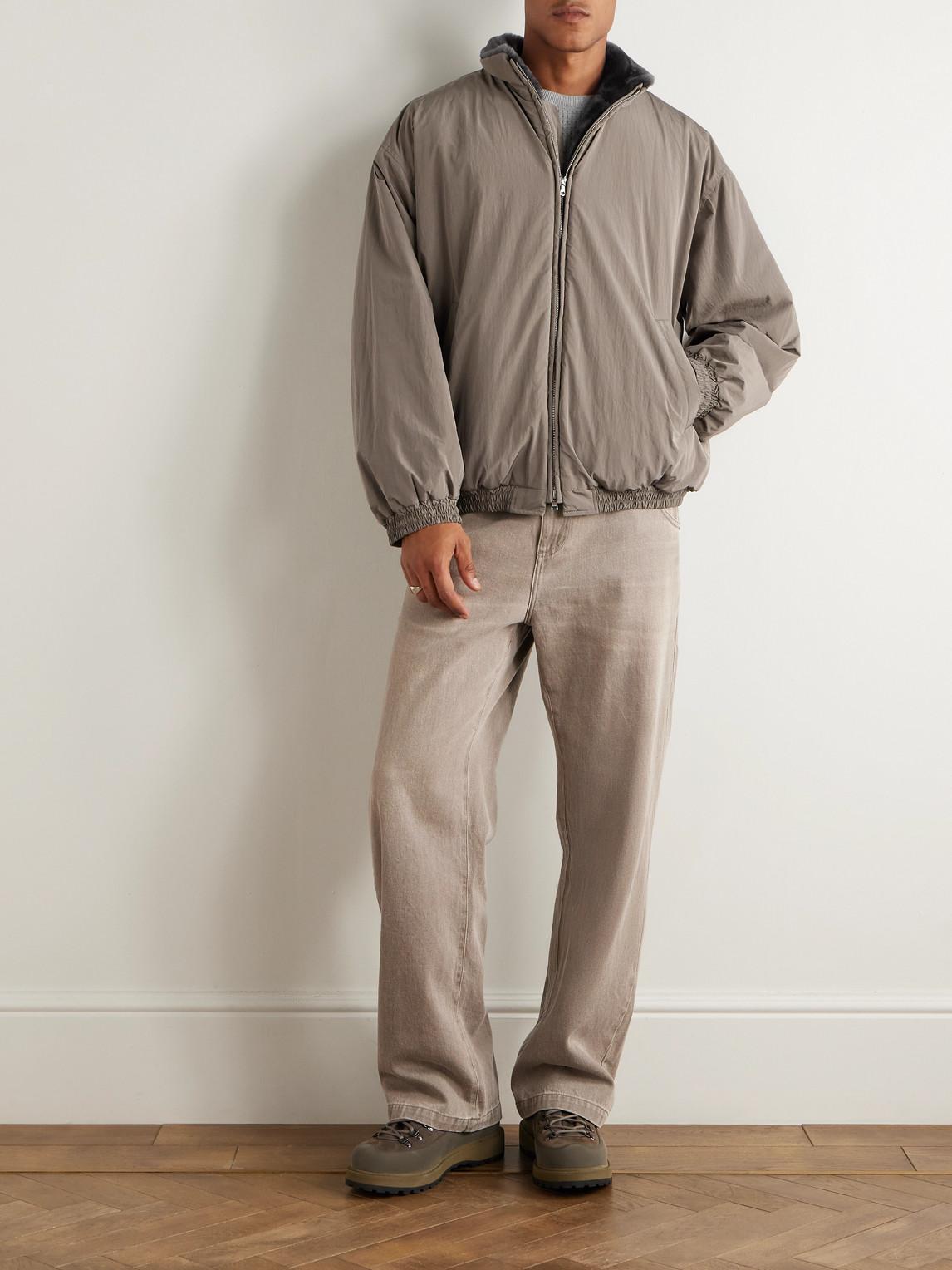 Ssstein Mouton Reversible Shell And Shearling Jacket in Grey for