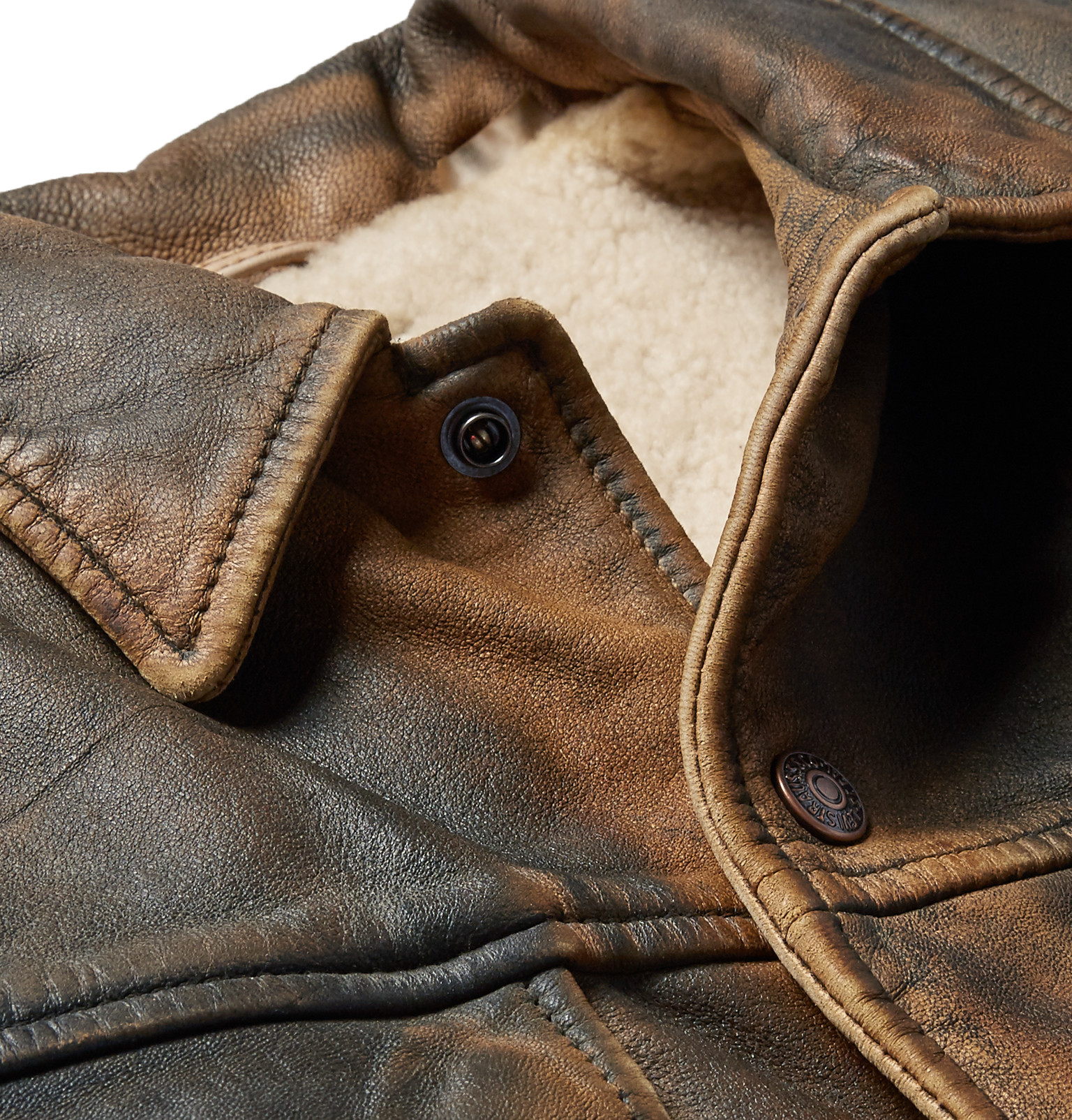 levis leather trucker jacket buff rustic