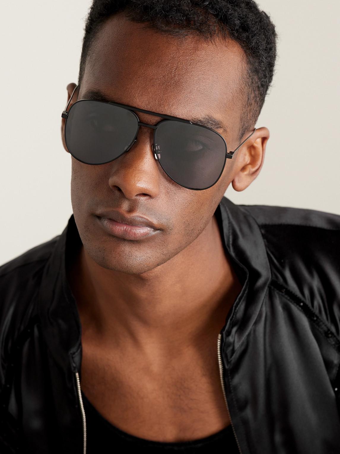 Black aviator style sunglasses sales