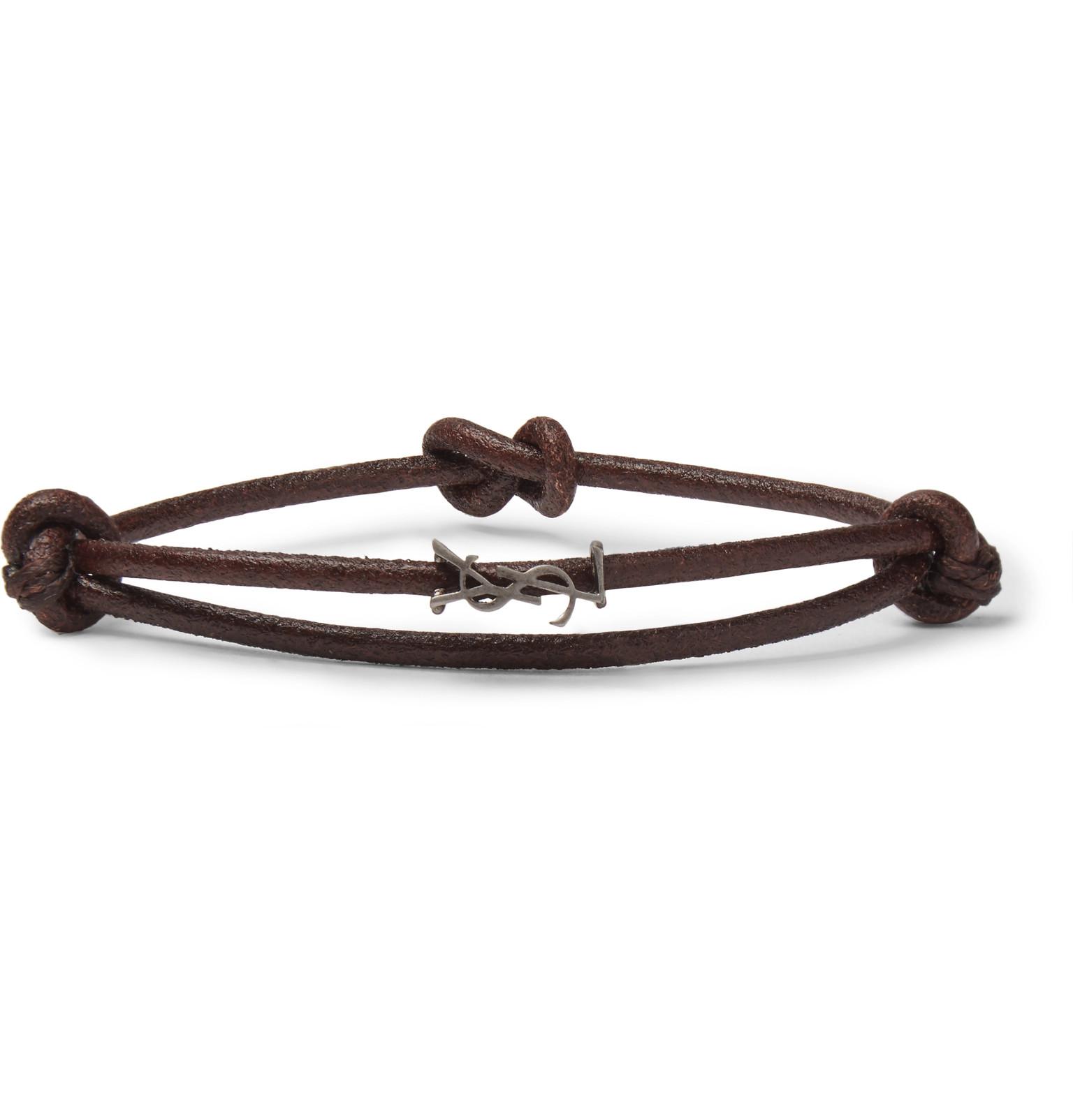 Leather And Burnished Silver Tone Wrap Bracelet Leather And Burnished Silver Tone Wrap Bracelet