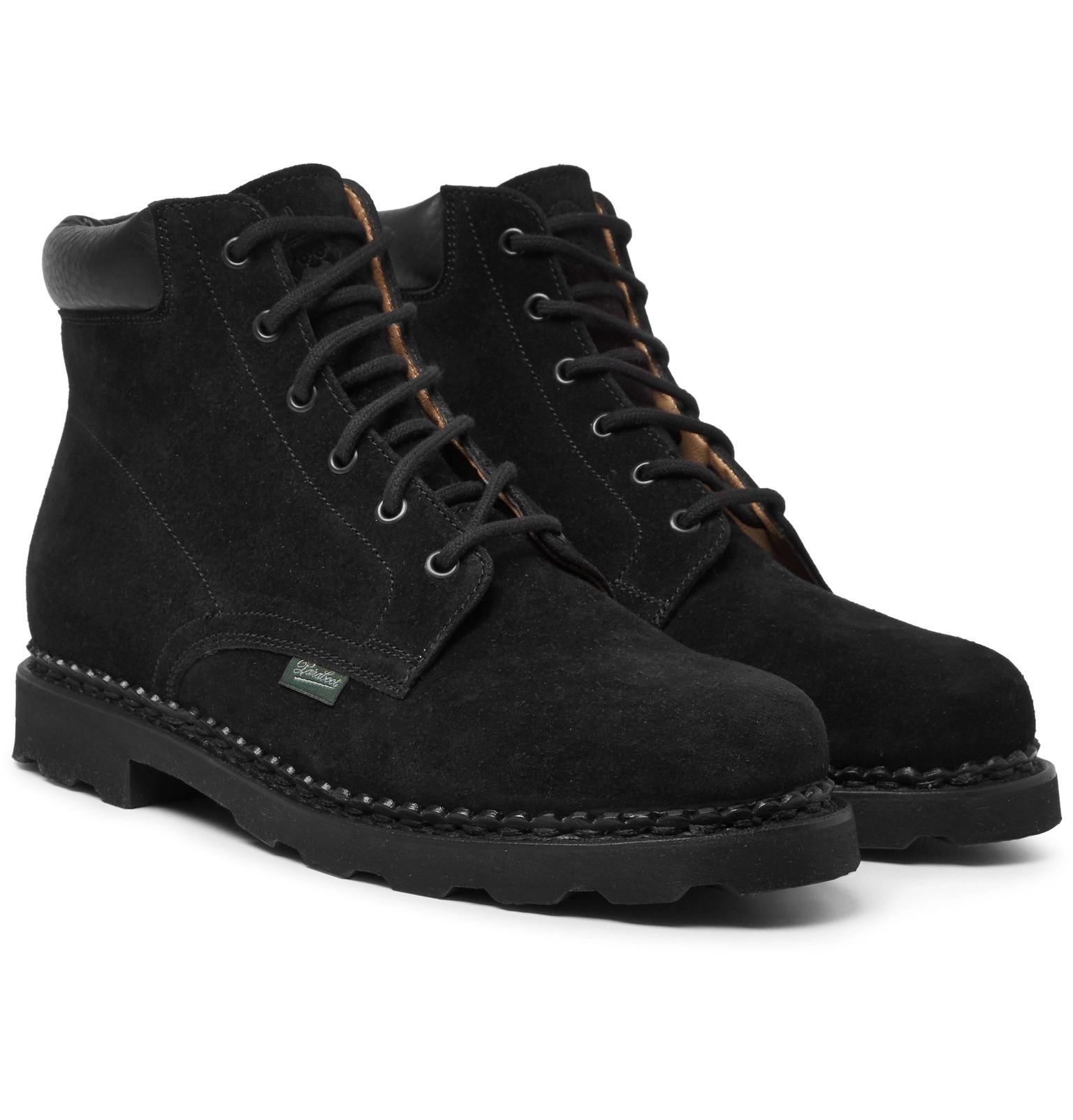 Arpenteur + Paraboot Bergerac Leather-trimmed Suede Boots in Black for ...