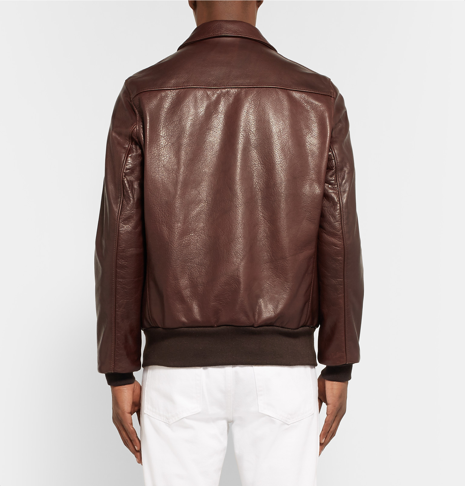Schott Nyc A-2 Full-grain Leather Bomber Jacket in Chocolate (Brown ...