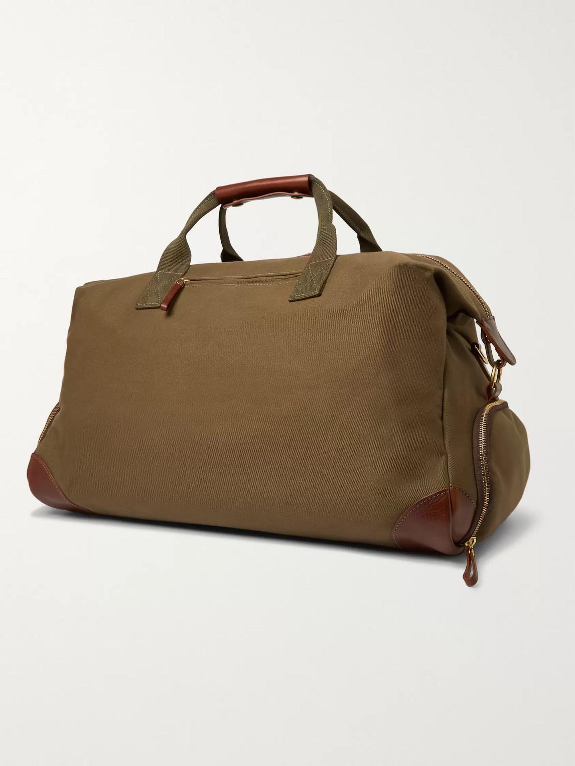 Mens Bags Duffel bags and weekend bags Bennett Winch Weekender Leather-trimmed Cotton-canvas Holdall in Black for Men 