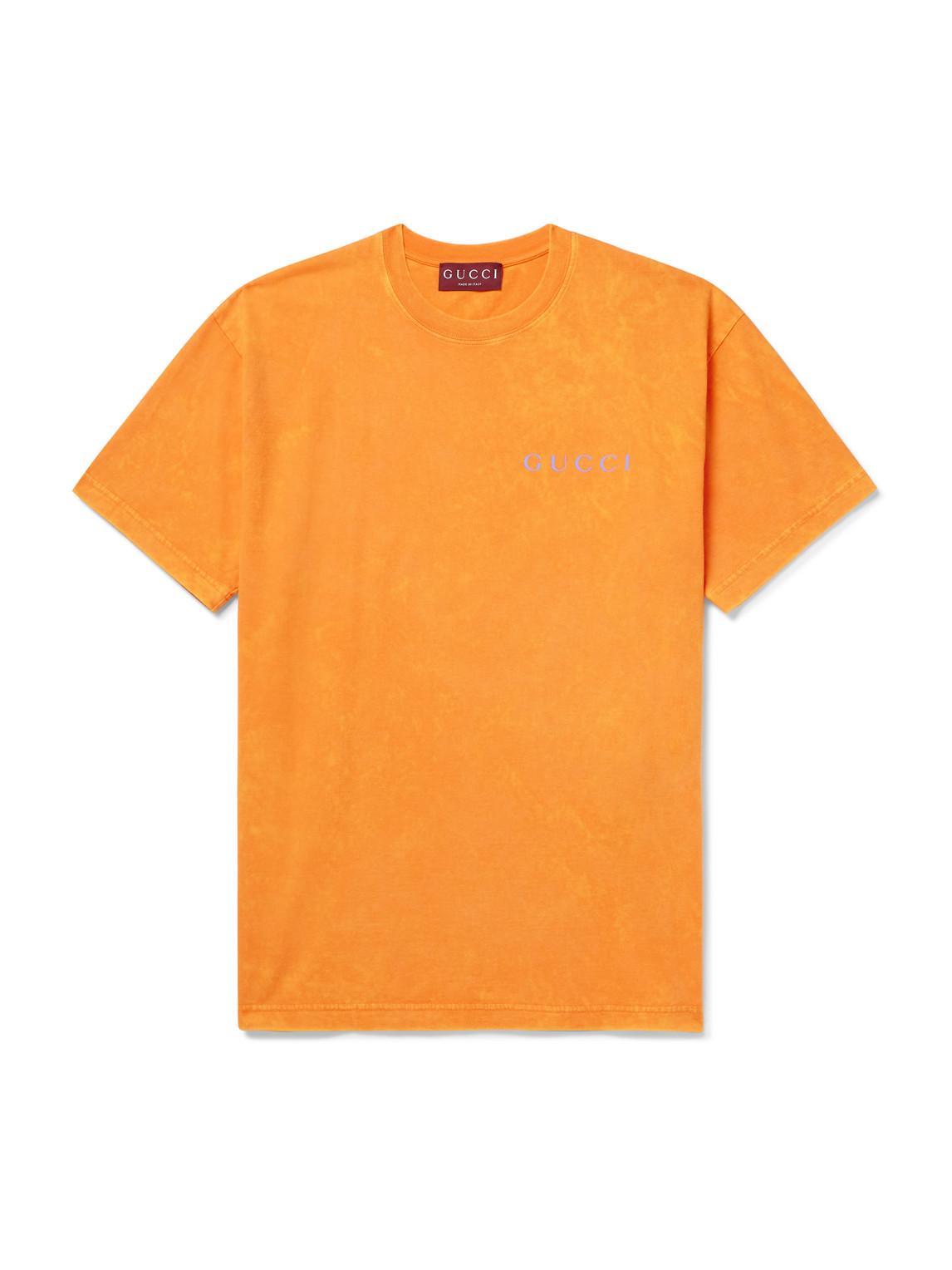 gucci-Orange-Logo-Print-Cotton