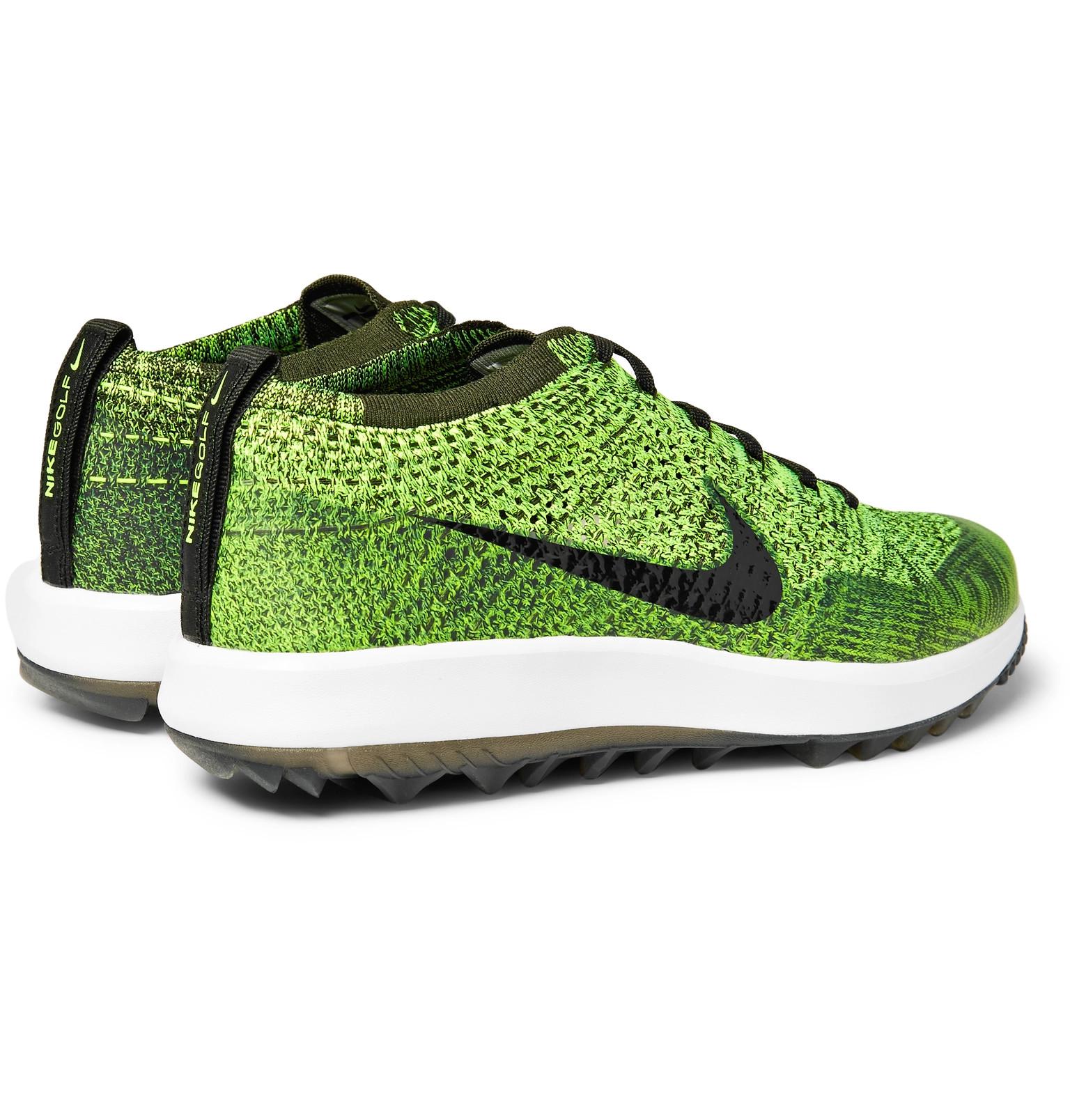 Nike Flyknit Racer Golf Shoes in Green for Men - Lyst