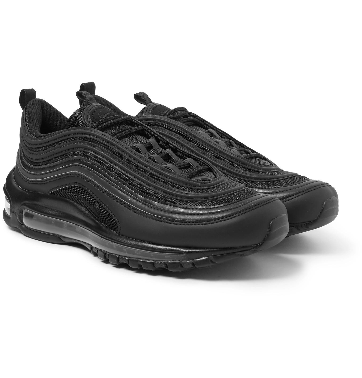 Nike Air Max 97 Faux Leather And Mesh Sneakers in Black for Men - Lyst