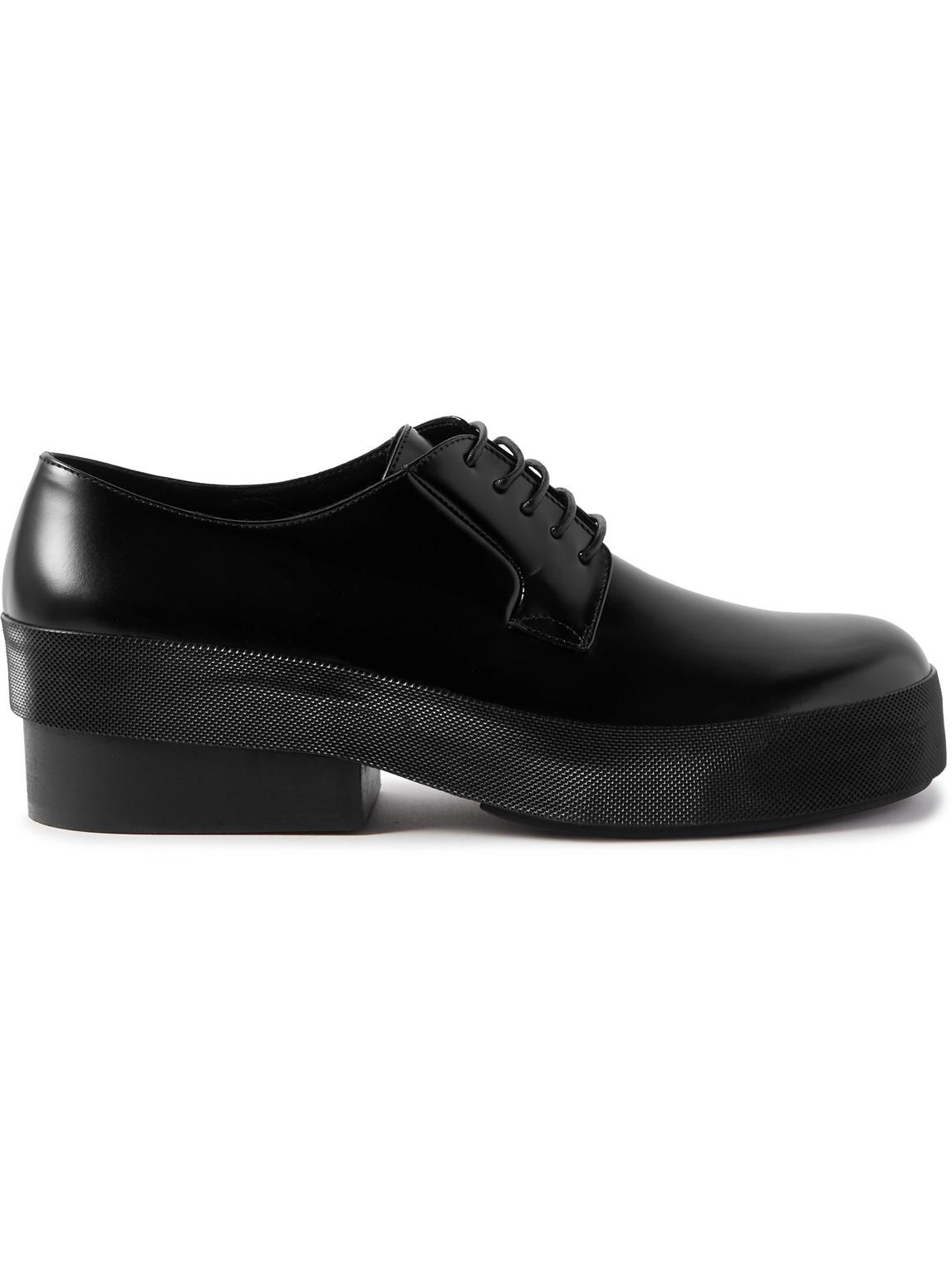 Raf Simons Glossed-leather Derby Shoes in Black for Men | Lyst
