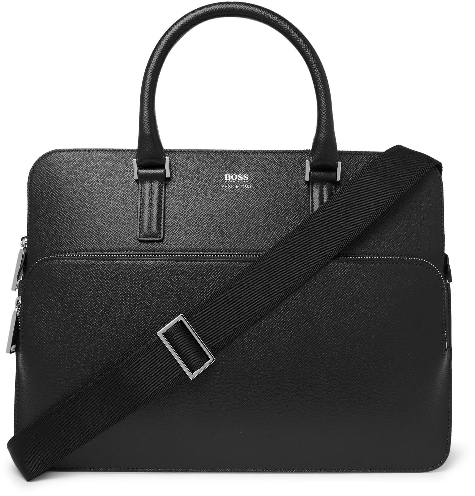 BOSS by Hugo Boss Fullgrain Leather Briefcase in Black for Men Lyst
