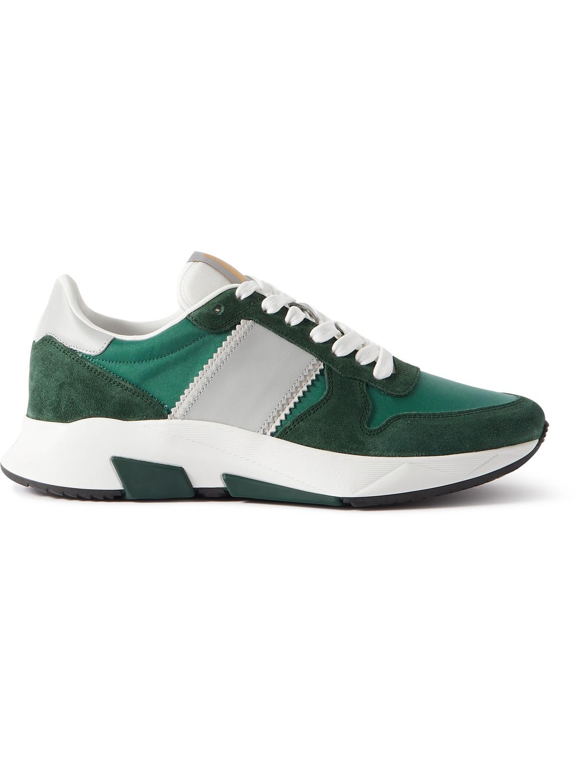 Tom Ford Jagga Leather-trimmed Nylon And Suede Sneakers in Green for Men |  Lyst
