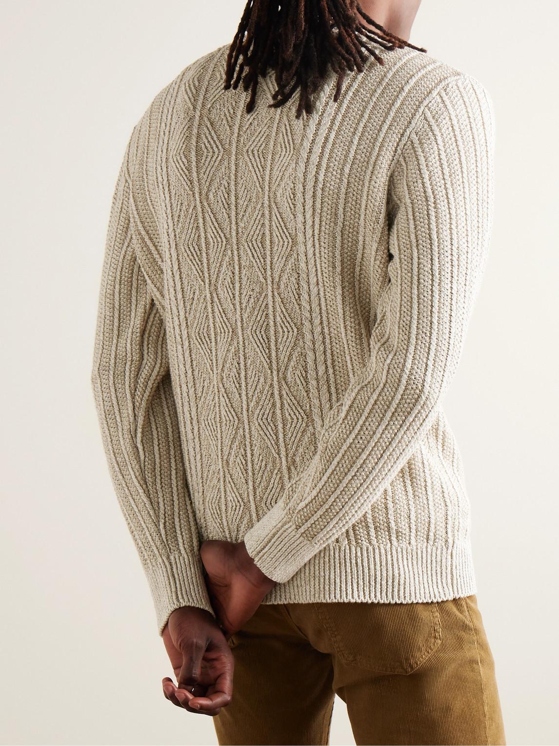 Inis Meáin Aran Cable-knit Linen Sweater in White for Men Lyst UK