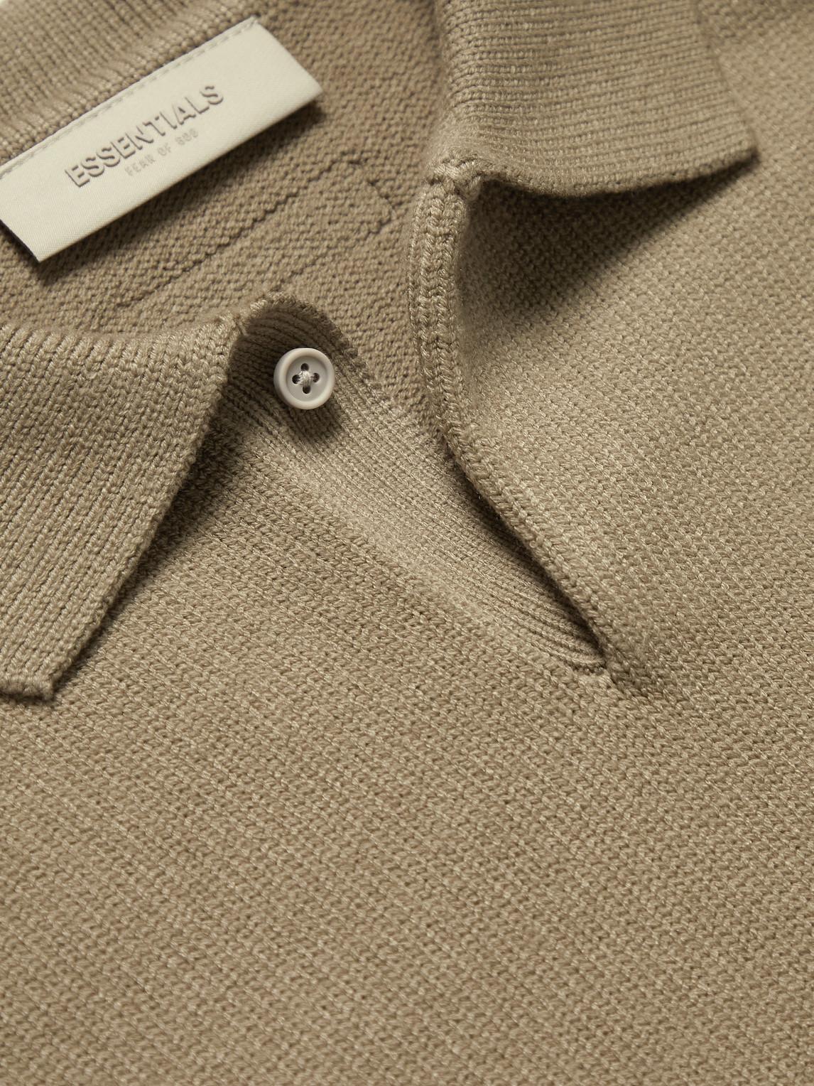 Fear of God ESSENTIALS Logo-appliquéd Knitted Polo Shirt in Natural for Men  | Lyst UK