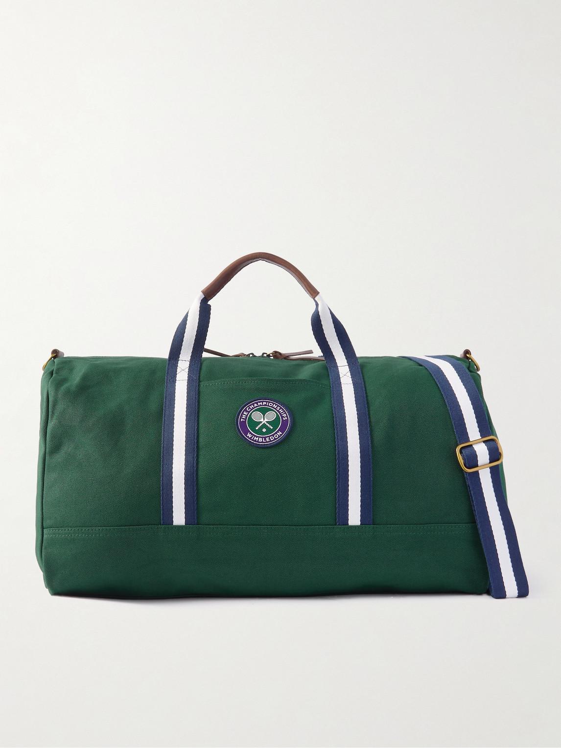 Polo Ralph Lauren Wimbledon Leather-trimmed Logo-detailed Canvas