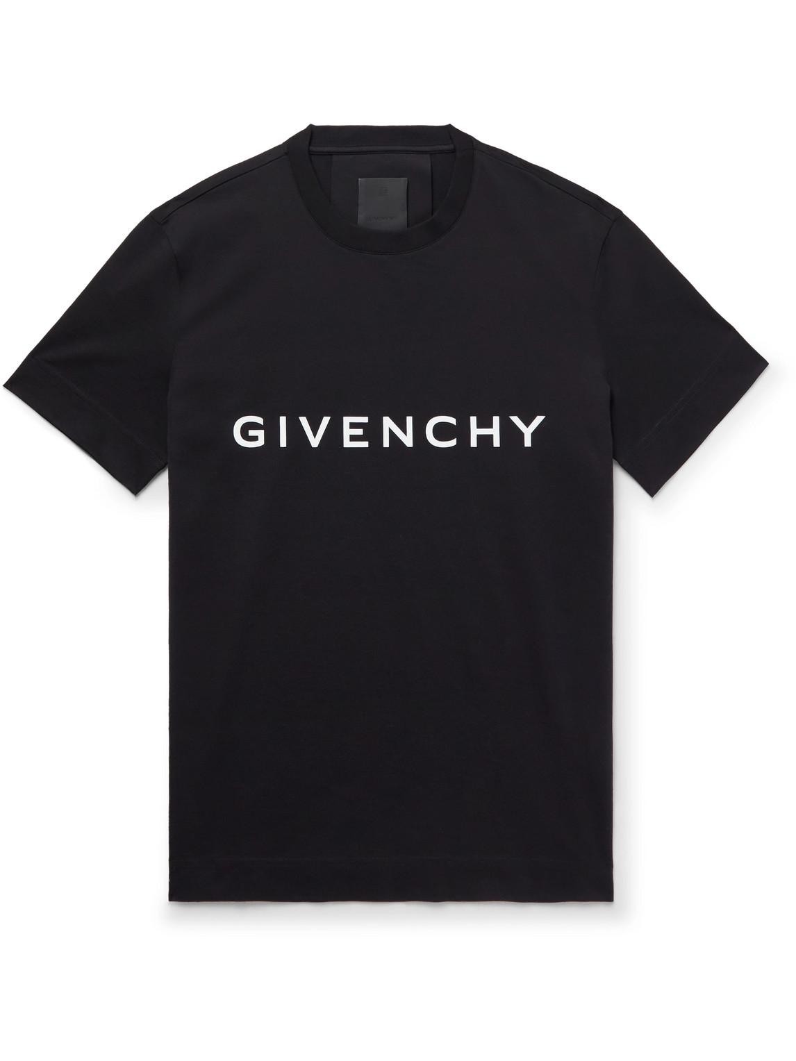 Givenchy Archetype Logo-print Cotton-jersey T-shirt in Black for Men | Lyst
