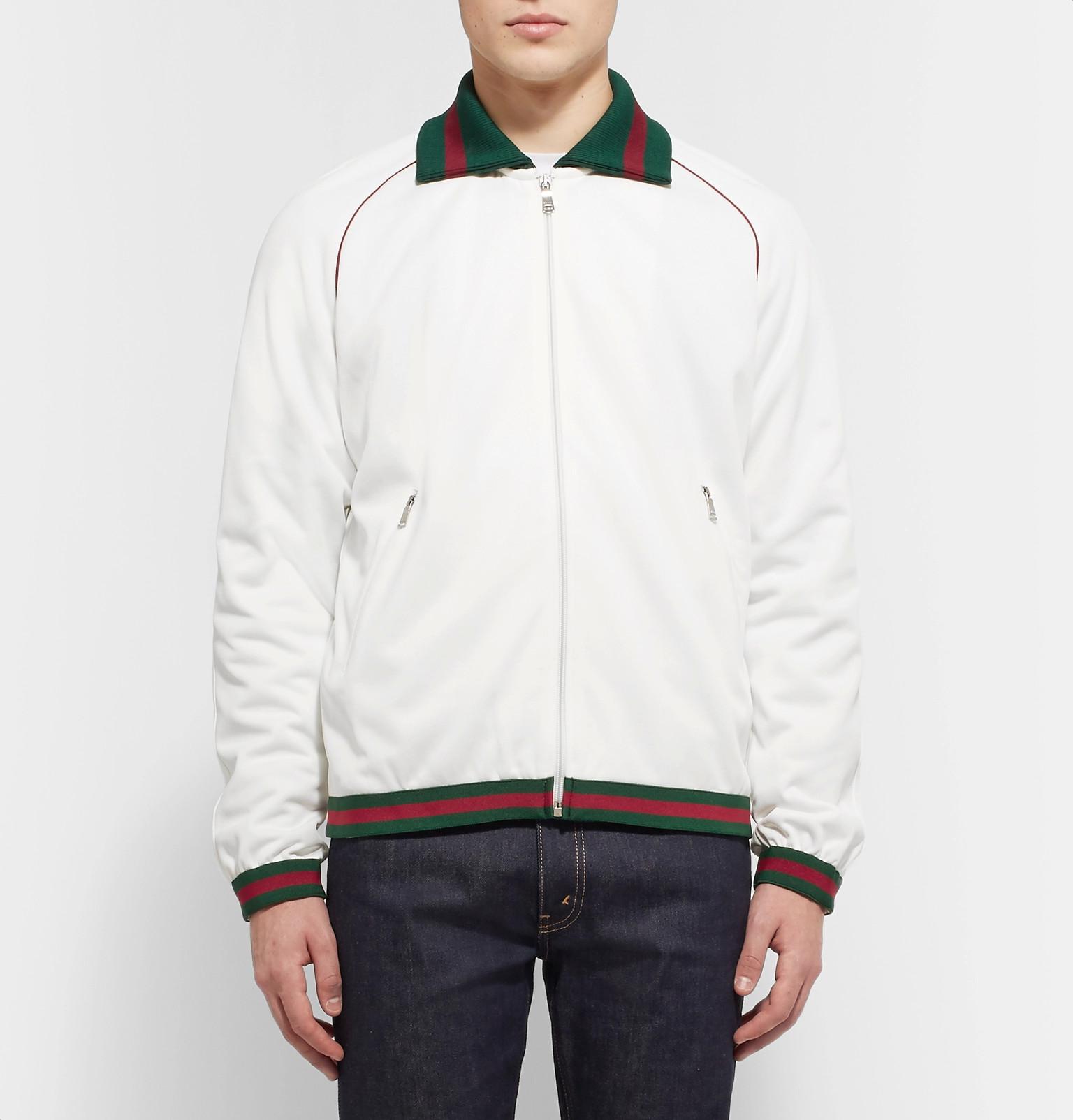 Gucci Cotton Techjersey Zipup Track Jacket in White for Men Lyst