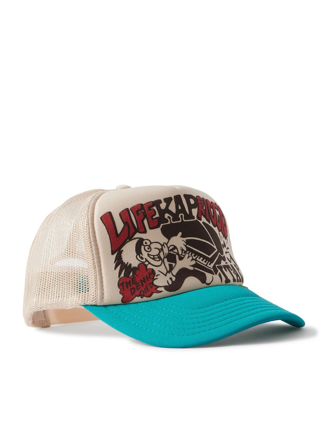最終値下 KAPITAL LIFE KAPRICCIO トラッカーキャップ Kapital Life Kapriccio Mesh-Trimmed Printed Scuba Trucker Cap in